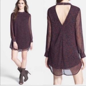 - Astr Floral Chiffon Back Cutout Shift Mini Dress Small